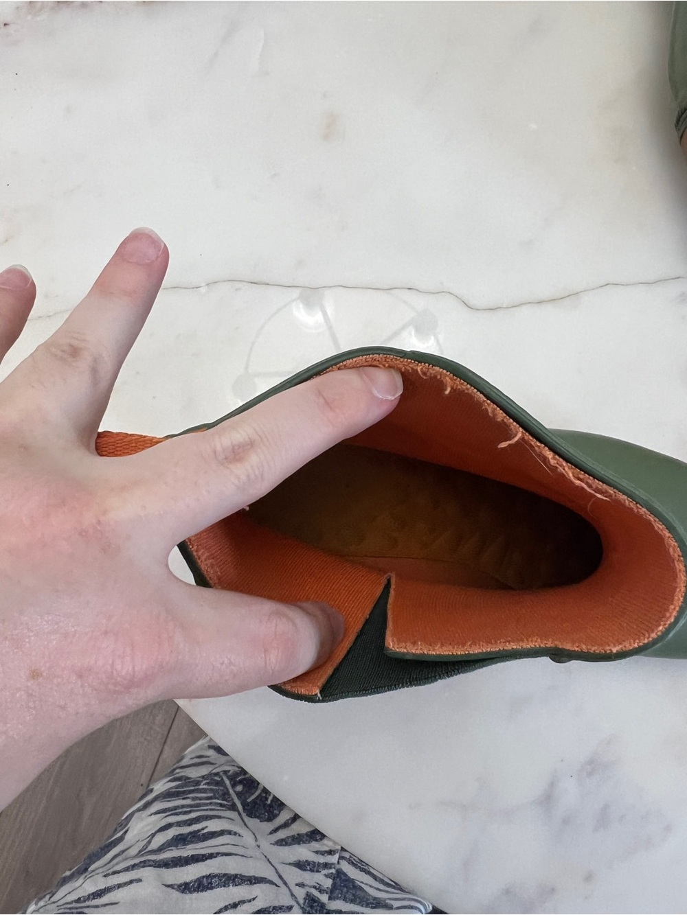Tretorn Green Wedge Rain Ankle Boots with Brown Sole size 8 - Picture 6 of 14